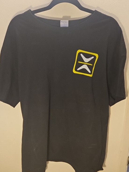 Gildan Other - Gildan Black Short-Sleeve Tee with Yellow & White Chest Emblem